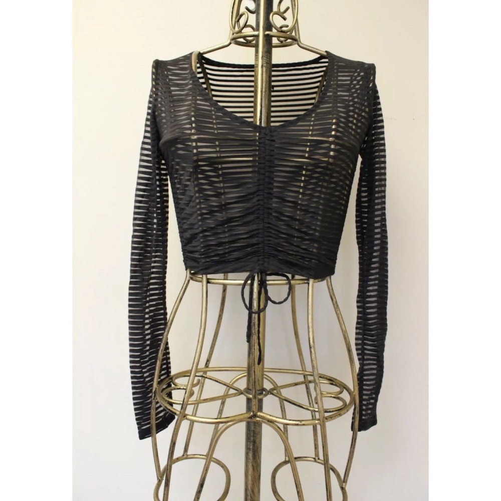 Out From Under Sheer Shadow Striped Crop Top